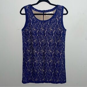 Francesca's Collections Royal Blue Lace Dress with UnderSlip Women’s Size M